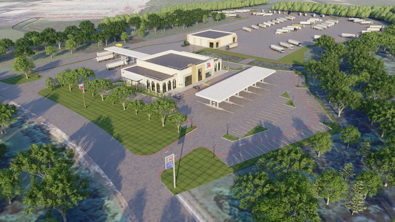Tunnel Hill TA Petro Travel Center aerial development rendering